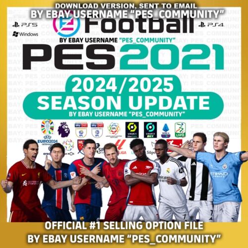 PES 2021 Option File - **NEW 24/25 SEASON KITS & EURO 2024** PC, PS4, PS5