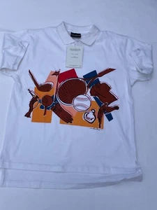 SELTEN NEU MIT ETIKETT Vintage authentisches HALSTON 1993 Art of the Game Golf & Tennis Poloshirt - Bild 1 von 12