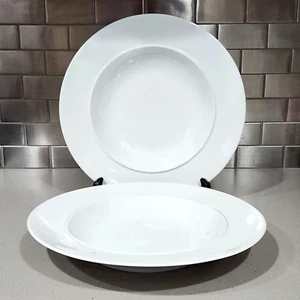 2 Denby-Langley White Gourmet 11 3/4” Rimmed Serving Soup Pasta Salad Bowls - Picture 1 of 13