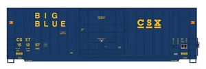 HO-CSX-BIG BLUE GUNDERSON 50' HIGH CUBE SD BOXCAR W/MODERN ENDS BY INTERMOUNTAIN - Picture 1 of 1