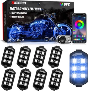 8 Pcs Motorcycle LED Light Kits, App Control Multicolor Waterproof Motorcycle LE - Picture 1 of 7