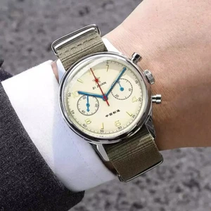 Seagull 1963 Quartz Sapphire Chronograph Watch 40mm Waterproof Luminescent Orig - Picture 1 of 18