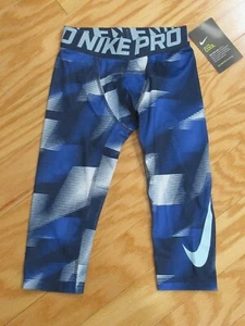 Nike Pro Cool Youth Boys Compression Pants Blue 5/6 - Picture 1 of 3