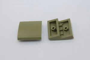 Lego 10x Bogenstein 2x2 slope curved 15068 olive green - Picture 1 of 1