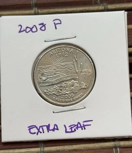 Brilliant 2008 P Arizona State Quarter Extra Leaf Error Coin - Picture 1 of 4