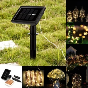 100/240 LED Outdoor Solar Fairy String Lights Waterproof Garden Yard Party Decor - Picture 1 of 20
