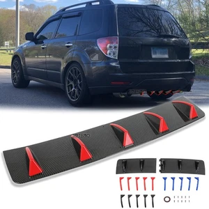 For Subaru Forester Rear Bumper Diffuser Shark Fin Spoiler Splitter Carbon Fiber - Foto 1 di 19