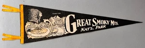 Vintage Great Smoky Mts. Nat'l. Park Felt Flag Pennant - Picture 1 of 4
