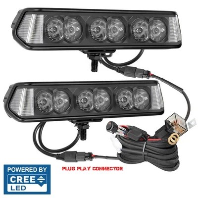 2X 7" 60W Cree LED Pods Work Light Bar Side Shooter Spot OffRoad 4WD + DT Wiring - Image 1 of 4
