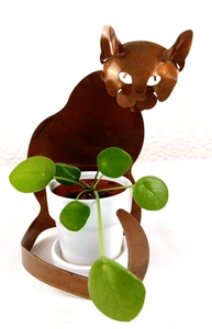 DAVID LESSER - 90's Vintage 3D Copper Cat Sculpture Signed 7" Tall Mediuim - Picture 1 of 16