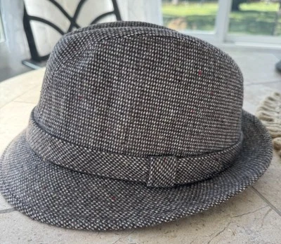 Vintage Stetson Fedora Hat Waterproof 7 1/2 Korea Camel Brown Tweed - Image 1 of 4