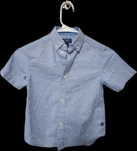 Chaps Short Sleeve Blue With Sail Boats Button Down Shirt Small Size 6 - Picture 1 of 6