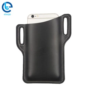 Men Fanny Pack Leather Cover Waist Bag Travel Hip Belly Bag Waterproof Black - Picture 1 of 4