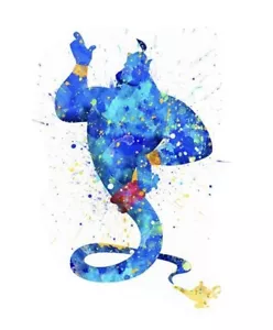 The Genie From Aladdin Watercolor Print 2 About 8”x10” - Picture 1 of 2
