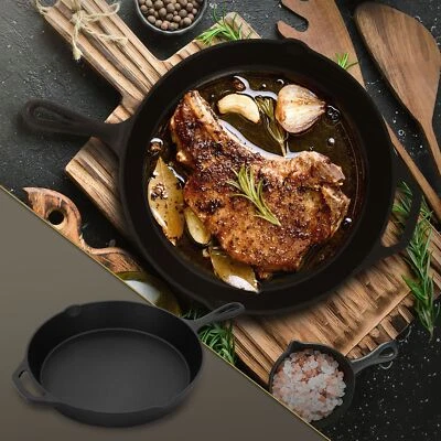 Padella per barbecue in ghisa Ø31cm con manico rivestimento antiaderente griglia - Image 1 of 4