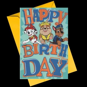Happy Birthday Paw Patrol Crew Birthday Card w/ Envelope Hallmark Expressions - Picture 1 of 3