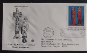 AMERICAN INDIAN ART TLINGIT SCULPTURES 2004 PCS CACHET FDC VF - Picture 1 of 1