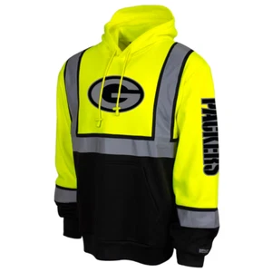 Green Bay Packers High-Visibility Safety Hooded Sweatshirt Hoodie Class 2 Volt - Picture 1 of 5
