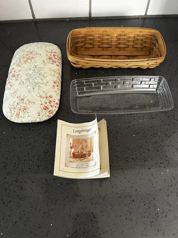Longaberger 2003 Mother's Day Special Things Basket Set Quilted Lid Protector 9” Cover