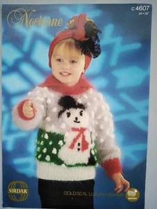 SNOWMAN DESIGN CHILDS SWEATER PATTERN - 61-76cm - SIRDAR 4607 - Picture 1 of 1