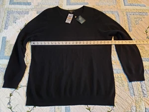 $149 Charter Club 100% Cashmere Crewneck Sweater Wms 3x Black New With Tags - Picture 1 of 5