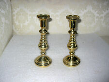 PAIR WILLIAMSBURG STYLE HARVIN 10" CAST BRASS BEEHIVE CANDLESTICKS/CANDLEHOLDERS
