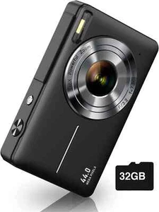 44MP Digital Camera, FHD 1080P, 16X Zoom, Anti-Shake,Compact for Teens & Seniors - Picture 1 of 46