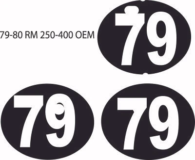 79 80 1979 1980 Suzuki OEM RM250 400 preimpreso matrícula fondo calcomanía  Foto 1 de 3