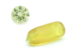 80-90gr 1pcs Yellowish Green Spinel #130 Djeva Lab Grown Faceting Rough Stone - Picture 1 of 6