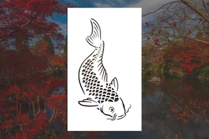 Japanese Asagi Koi Reusable Stencil (Many Sizes) - Imagen 1 de 1
