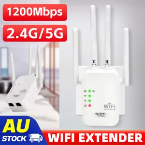 Wireless WiFi Extender 1200Mbps Range Repeater Amplifier Router Signal Booster - Picture 1 of 12