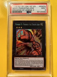 YuGiOh NO. 51: FINISHER THE STRONG ARM #DRL3-EN024🔥PSA 9 MT🔥1st ED-SECRET RARE - Picture 1 of 12