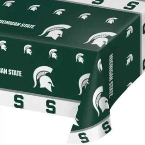 Michigan State Spartans Plastic Tablecloth 54" x 108" Michigan State Tableware - Picture 1 of 1