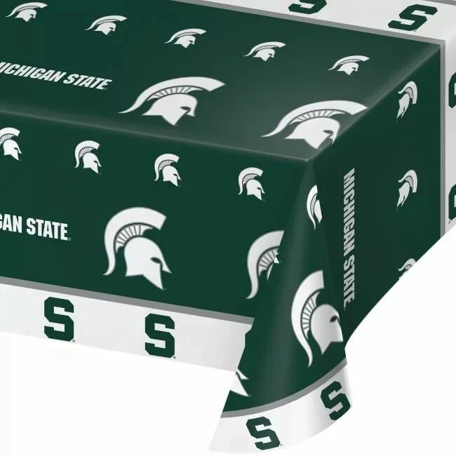 Michigan State Spartans Plastic Tablecloth 54" x 108" Michigan State Tableware - Image 1 of 1