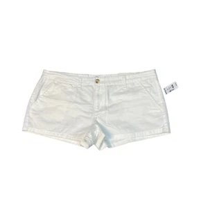 Aeropostale Shorts Women 15 / 16 White Bleach Shortie Chino Mid Rise Casual Wear - Picture 1 of 8