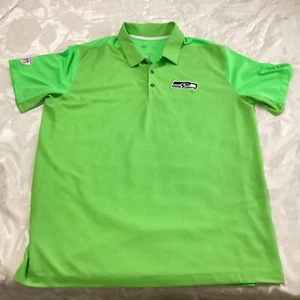 Seattle Seahawks Nike Dri Fit Polo Shirt Men’s  XL Neon Green NFL Training - Picture 1 of 19