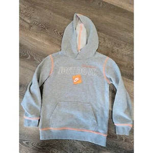 Nike Boys Gray Hoodie Pullover Warm size 7 #2 - Picture 1 of 4