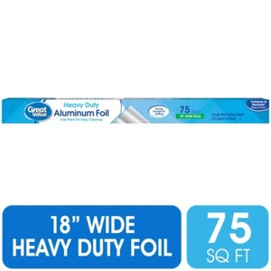 Great Value Heavy Duty Aluminum Foil, 75 sq ft, Disposable, Heavy Duty - Picture 1 of 7