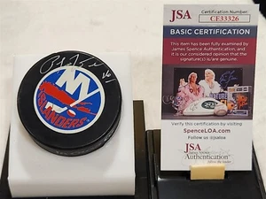 PAT LAFONTAINE signed ISLANDERS official game puck JSA COA - Picture 1 of 2