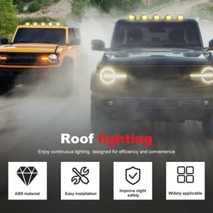 5Pcs Cab Lights Wired Powered Cab Roof Lights ABS Plastic Weatherproof Cab dgbmc - Picture 1 of 11