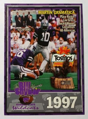 1998 Vintage Kansas State Wildcats Football Card 1997 Martin Gramatica Card KSU - Image 1 of 4