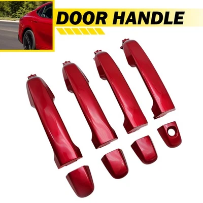 4 件前侧后门把手红色适用于 2012 - 2017 年丰田凯美瑞 2013 2014 — 第 1/4 张图片