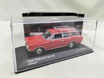 Modellino auto Minichamps rosso Opel Rekord Caravan 1966 1/43 da collezione - Immagine 1 di 4