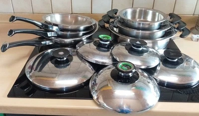 AMC Konvolut, 3 Töpfe, 3 Pfannen, 1 Pommes-Einsatz - Bild 1 von 4