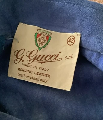Falda Vintage Gucci Azul Gamuza Talla 42 (talla 2) Ver Medidas Hecha en Italia  Foto 1 de 3