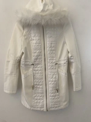 Chaqueta ligera con capucha de piel sintética con patrón acolchado blanco VIA SPIGA Snow Bunny talla S Foto 1 de 4