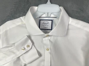Charles Tyrwhitt White Dress Shirt Mens 17.5 Button Up Extra Slim Fit Non Iron - Picture 1 of 10