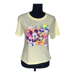 Disney Mickey and Friends NWT XS Yellow Short Sleeve Graphic T-shirt $20 #1600D - Picture 1 of 9