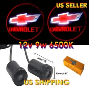 2 Blubs Chevrolet Red Ghost Shadow Projecto Logo LED Courtesy Door Step Light - Picture 1 of 5