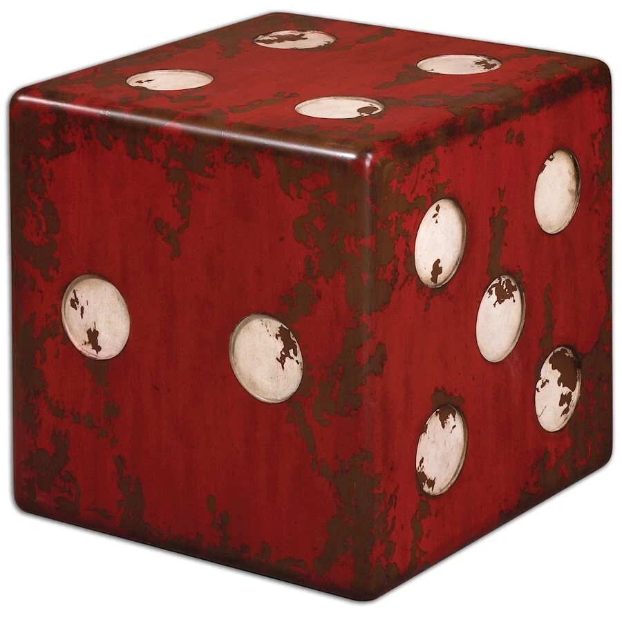 Uttermost Dice Red Accent Table - 24168 - Image 1 of 1